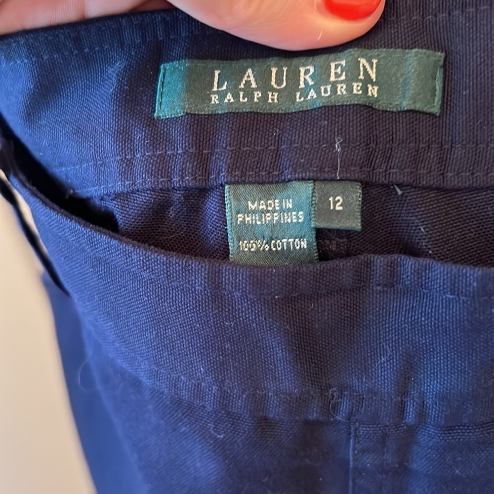 Ralph Lauren Navy Wide-Leg Pants - Picture 2 of 4